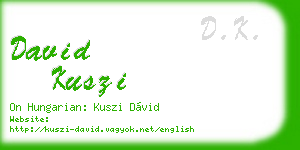 david kuszi business card